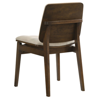 Redbridge Upholstered Side Chair Cream and Walnut (Set of 2)