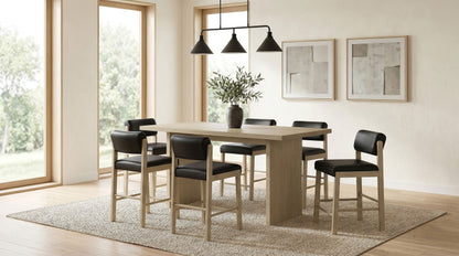 Decker 70-inch Rectangular Wood Counter Height Dining Table Natural Oak