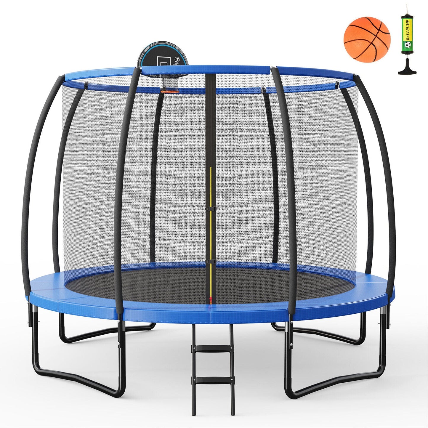 8/10 Feet Recreational Trampoline with Basketball Hoop
