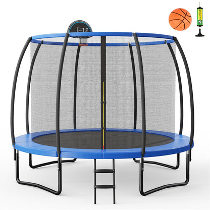 8/10 Feet Recreational Trampoline with Basketball Hoop