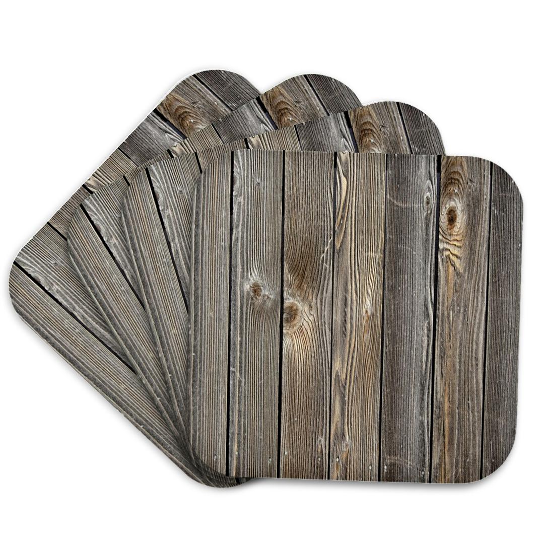 3dRose Florene - Textures III - Print of Old Weathered Wood - Coasters (cst_212647)