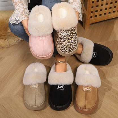 Women Fur Slippers Winter Warm Shoes Suede Plush House Indoor Outdoor Men Couples Cotton Cozy Comfy Faux Fur Slip-On Women House Shoes Memory Foam Suede Fluffy Comfort Plush Anti-Slip Slippers