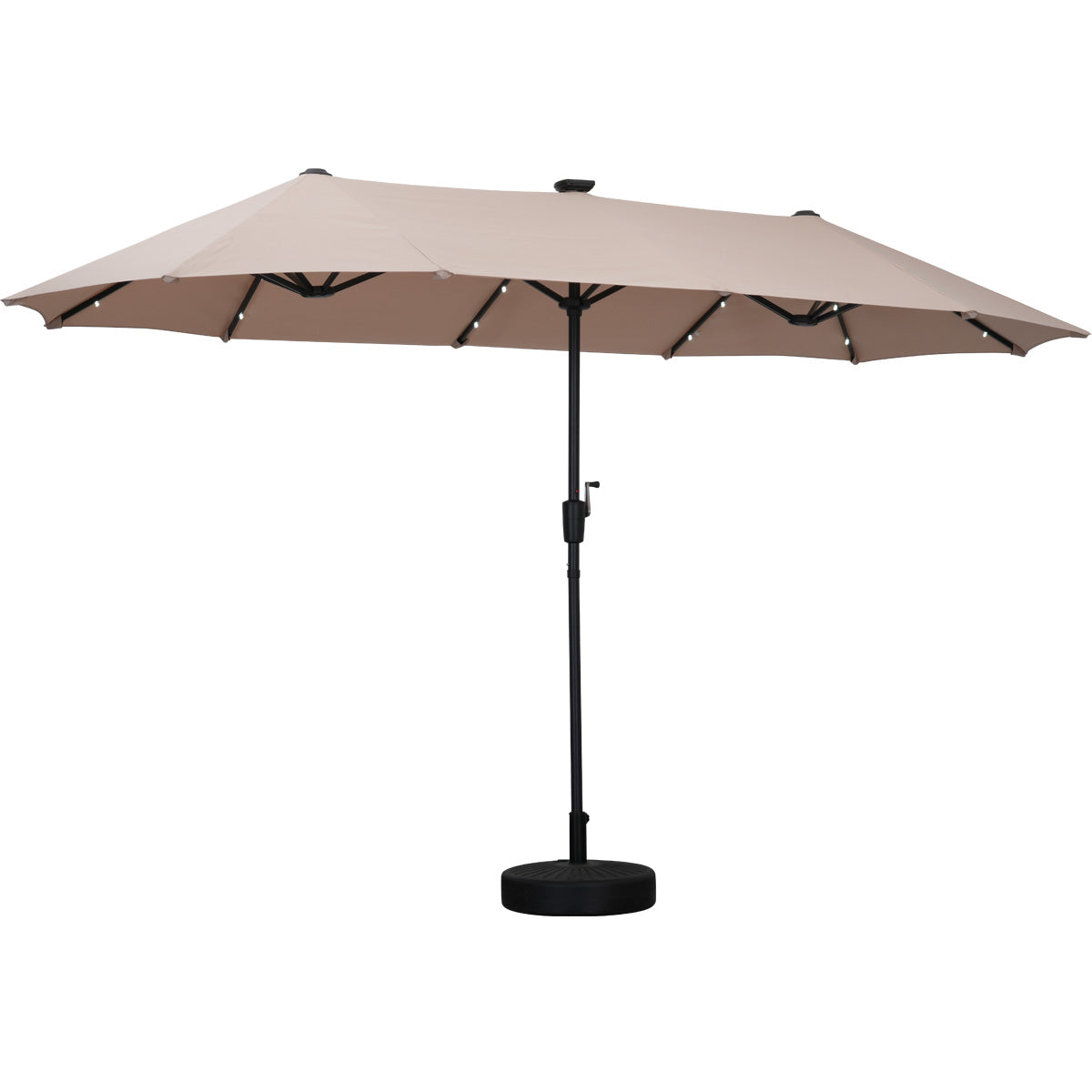 Ainfox 13ft Large Patio Umbrella with Solar Lights, Market Heavy Duty Umbrellas with Base