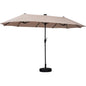 Ainfox 13ft Large Patio Umbrella with Solar Lights, Market Heavy Duty Umbrellas with Base