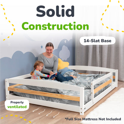 Full-Size Montessori Floor Bed with Strong Slatted Frame