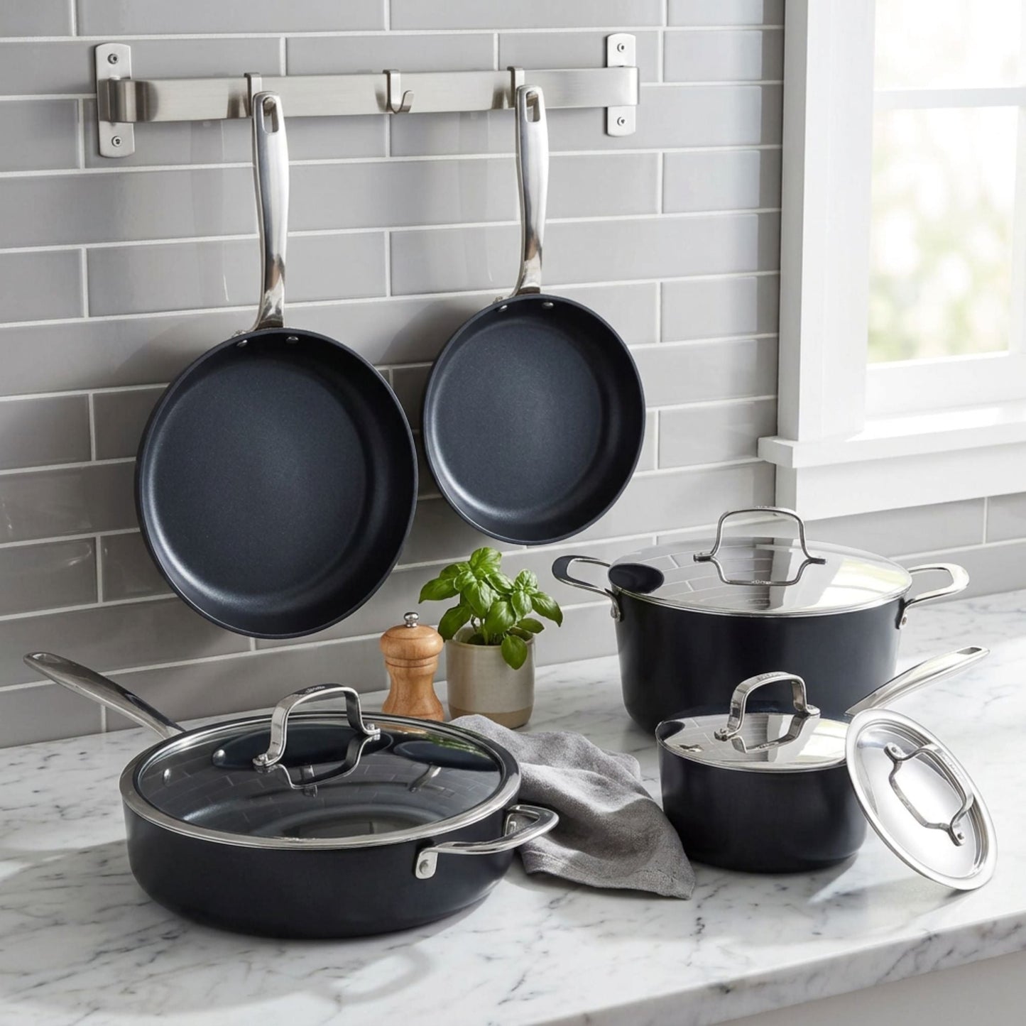Ceramic Nonstick Cookware Set, 12-Piece