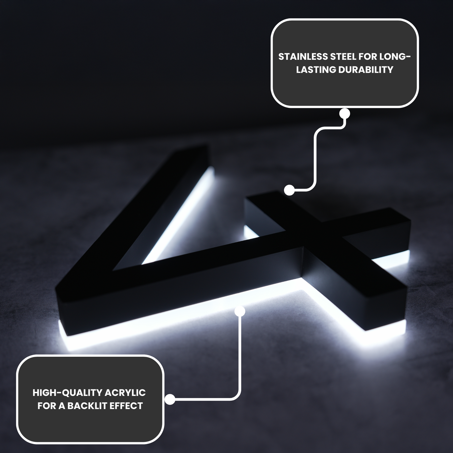 Backlit LED House Numbers – Custom Illuminated Address Numbers for Outdoor Use