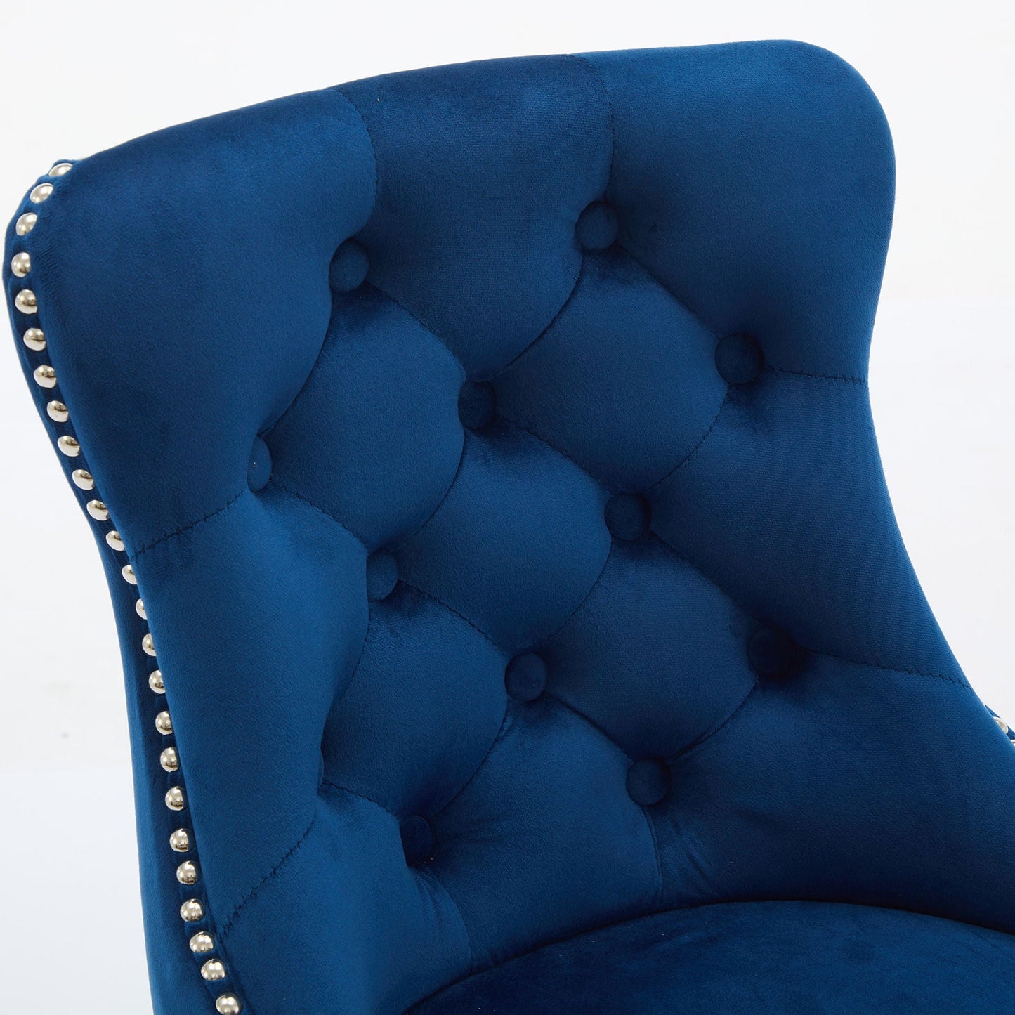 Swivel Bar Stools With Button Tufted Design And Rivet Trim