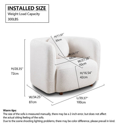 Japandi Style Accent Square Chair