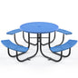 Round Outdoor Steel Picnic Table 46" With Umbrella Pole