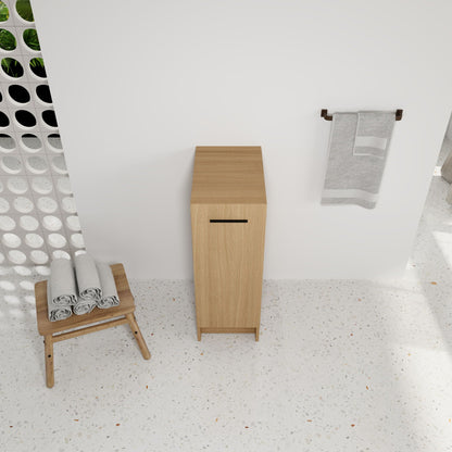 Slim Freestanding Bathroom Storage Cabinet - Light Oak
