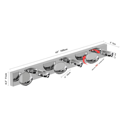 Modern Chrome LED Vanity Light Bar | 3/4/5/6-Light Bathroom Fixture over Mirror for Makeup & Daily Use