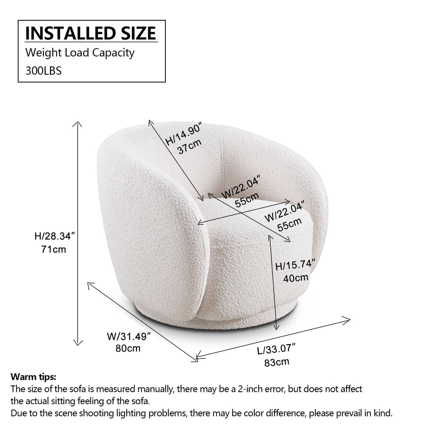 Swivel Accent Upholstered Barrel Chair