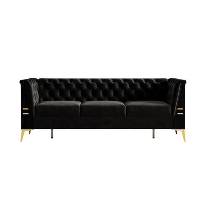 Luxurious Sofa With Legs, Modern Chesterfield Design, Tufted Upholstery, 3 Seat Couch For Living Room And Office
