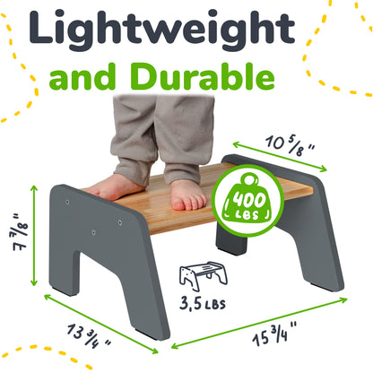 1-Step Wooden Stool for Kids(Multi-Purpose Step Stool for Kitchen, Bath, and Potty Training)