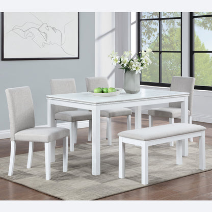 6 Piece Wooden Dining Table Set