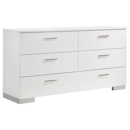 Felicity 4-piece Eastern King Bedroom Set White High Gloss