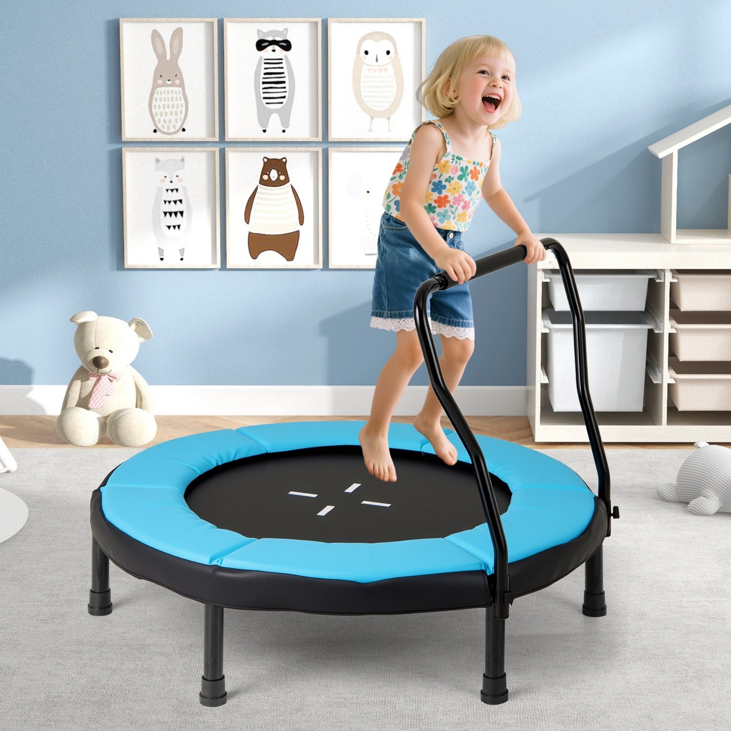 40 Inch Trampoline for Kids Indoor Outdoor Fitness Trampoline