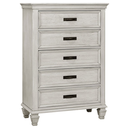 Franco 5-piece Eastern King Bedroom Set Distressed White