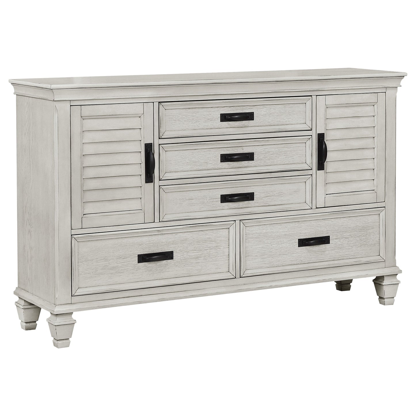 Franco 4-piece Queen Bedroom Set Distressed White