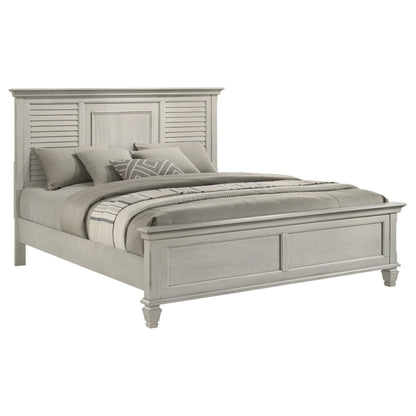 Franco Wood Eastern King Panel Bed Distressed White