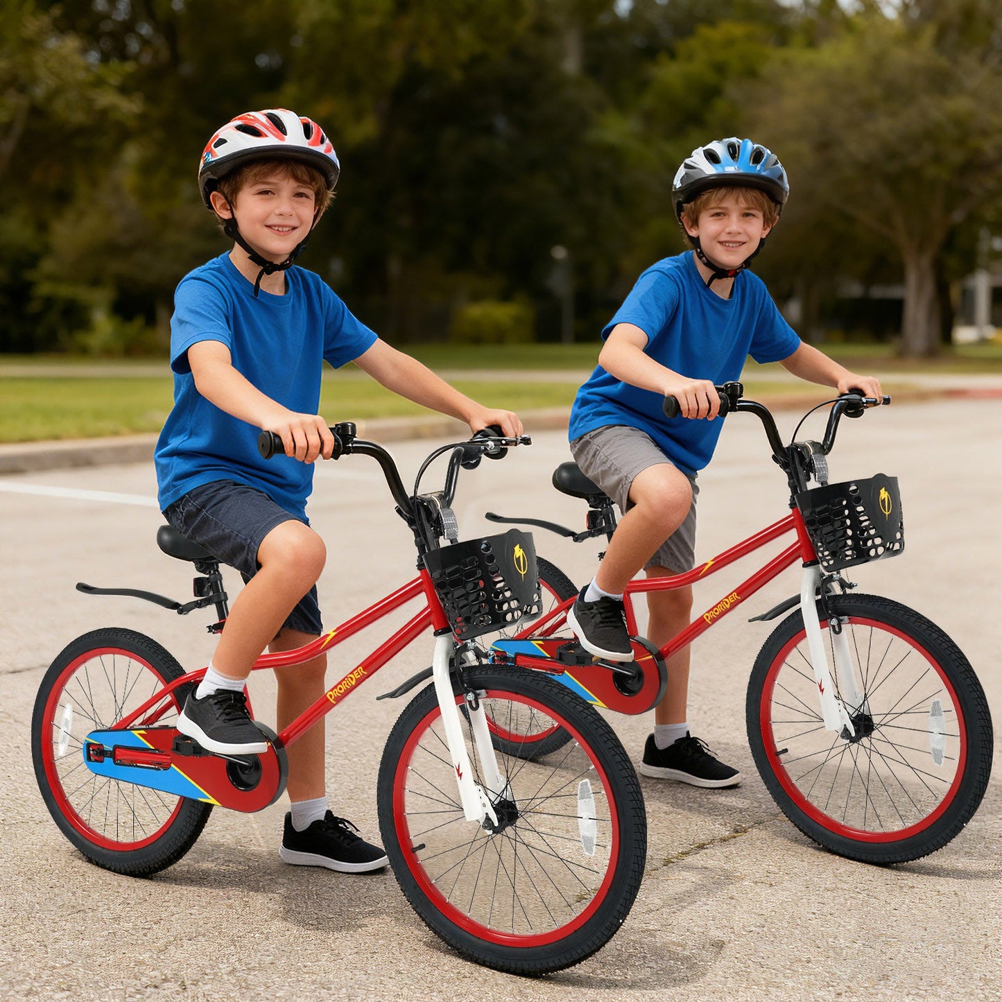20 Inch Kids Bike Adjustable with Kickstand and Storage Basket for Aged 8+ Years