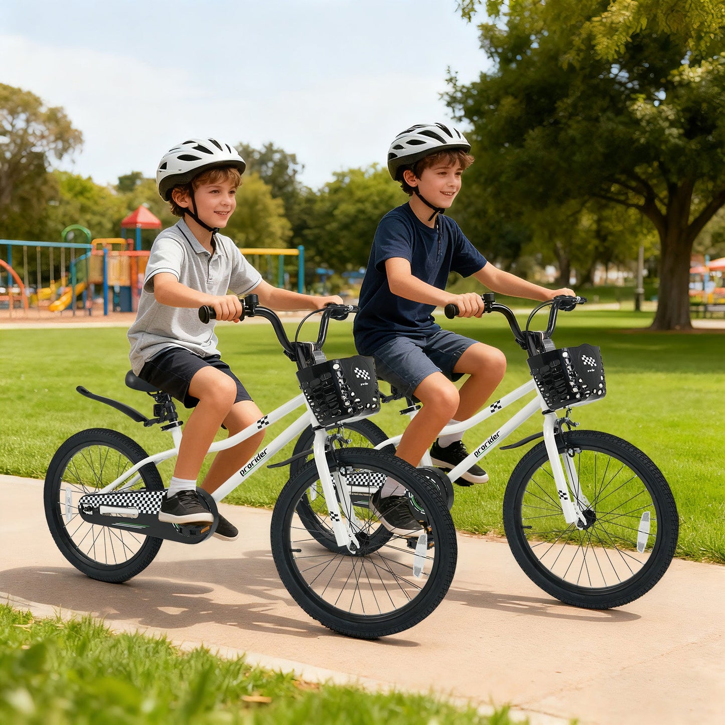 20 Inch Kids Bike Adjustable with Kickstand and Storage Basket for Aged 8+ Years