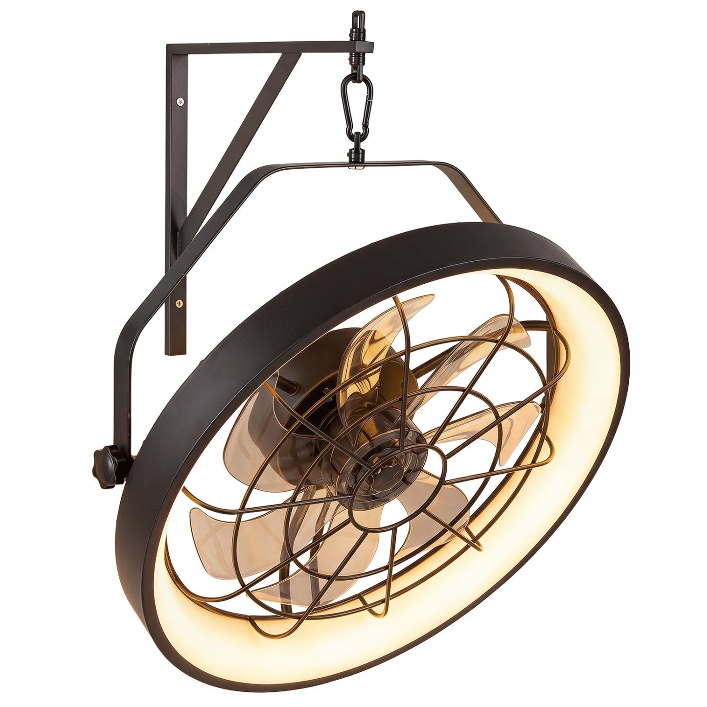 20" Wall Mounted Fan with Dimmable LED Light and Timer