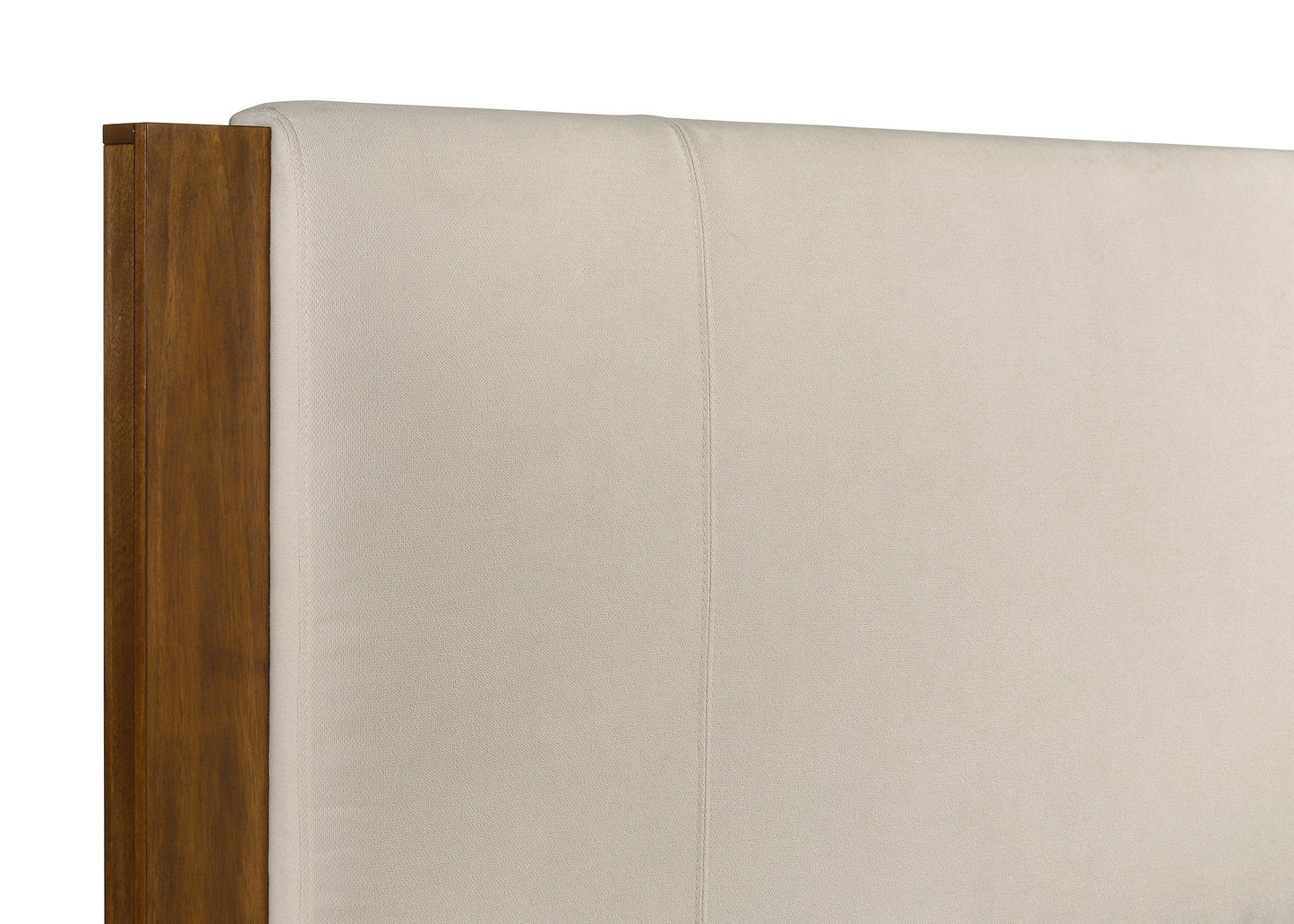 Adderley Queen Wood Panel Bed Cream and Warm Brown