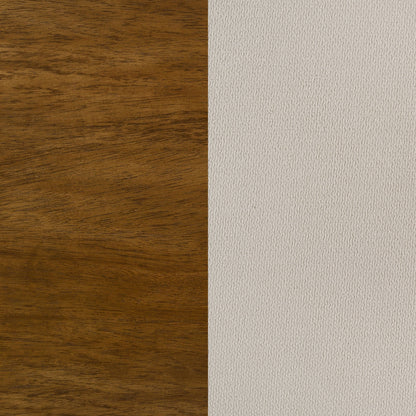 Adderley Queen Wood Panel Bed Cream and Warm Brown