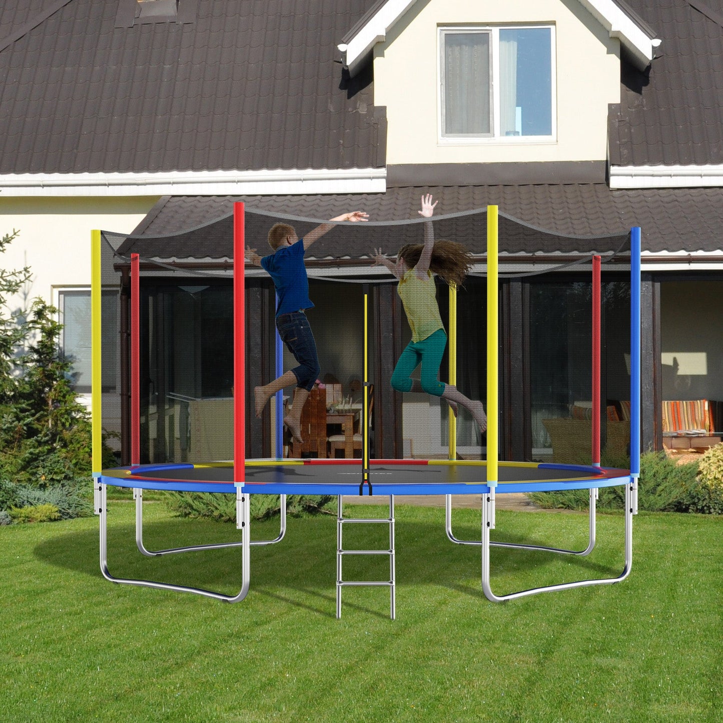 8-16 FT Trampoline Pad Replacement Safety Pad with Fixing Straps (Multicolor)