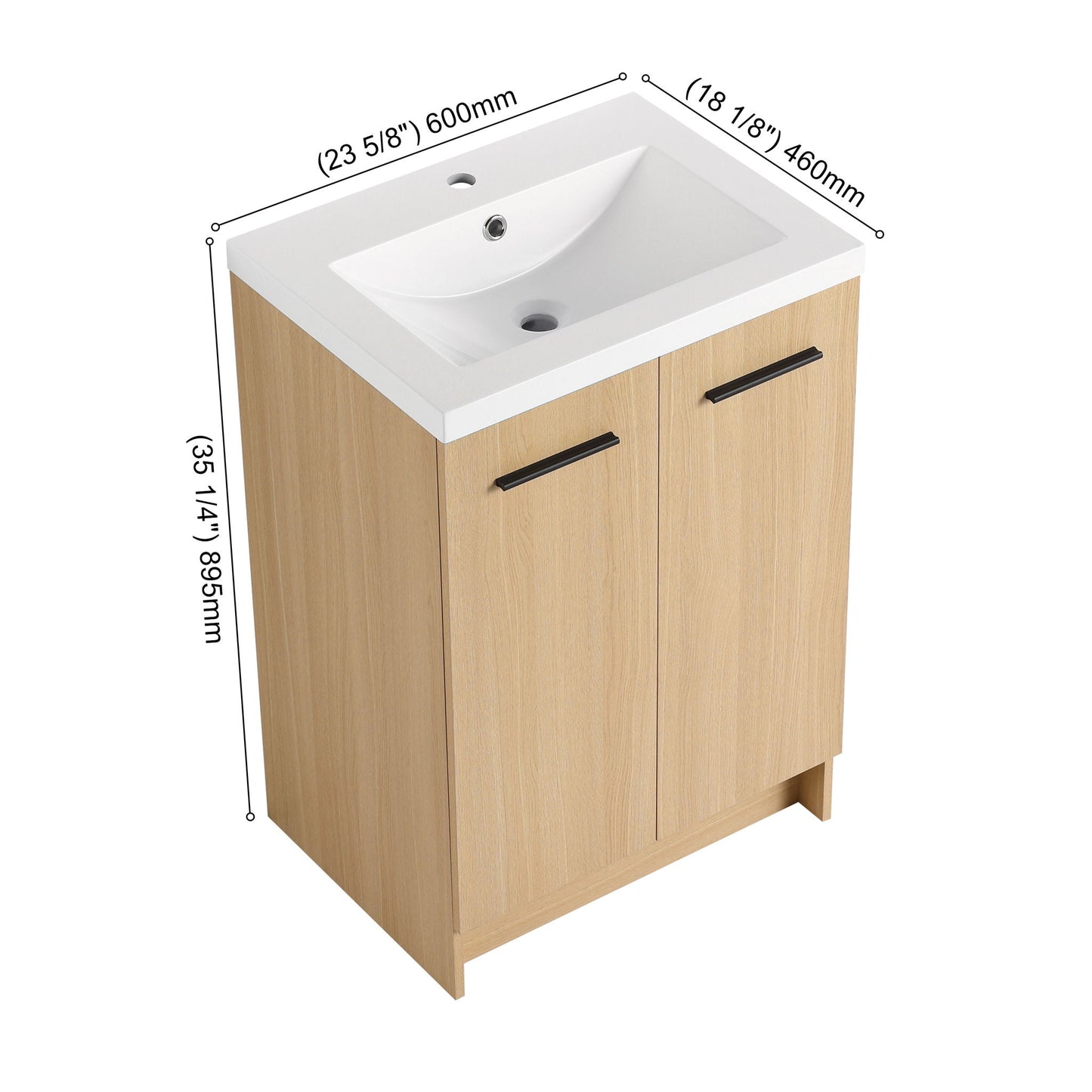 Floating Bathroom Vanity With Sink, Wall Mounted Double Door Storage