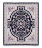 8x10 Aubusson Rug, Fine Hand Knotted Wool Carpet, French European Design, Black & Ivory