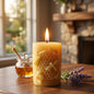 Golden Hivelet Beeswax Pillar Candle Beehive Inspired