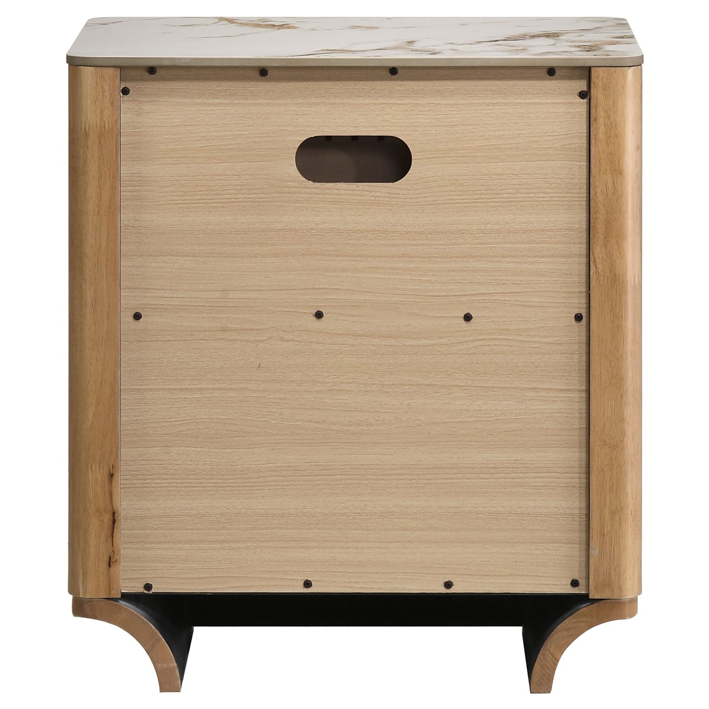 Leanne 2-drawer Sinter Stone Top Nightstand Light Oak