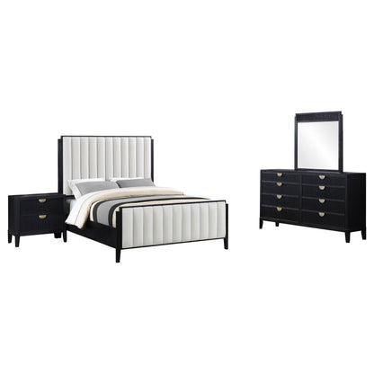 Brookmead 4-piece Upholstered Eastern King Bedroom Set Black