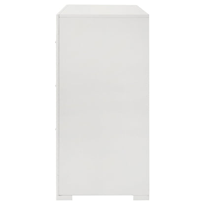 Ives 6-drawer Dresser Cabinet White High Gloss