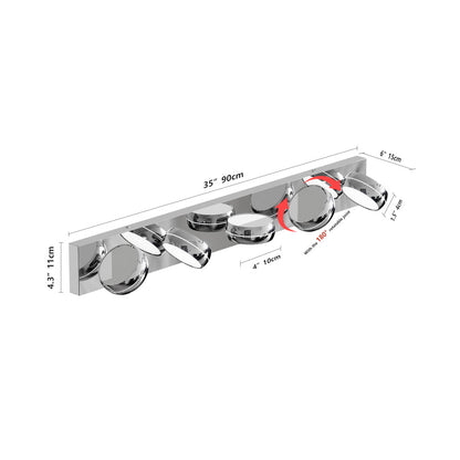 Modern Chrome LED Vanity Light Bar | 3/4/5/6-Light Bathroom Fixture over Mirror for Makeup & Daily Use