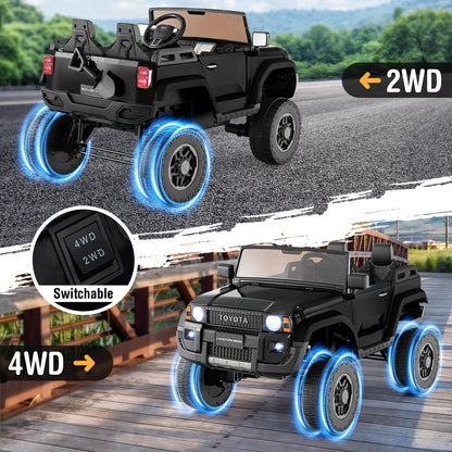 24V 2 Seater Ride on Car 4WD/2WD Switchable for Kids with Remote for Ages 3+