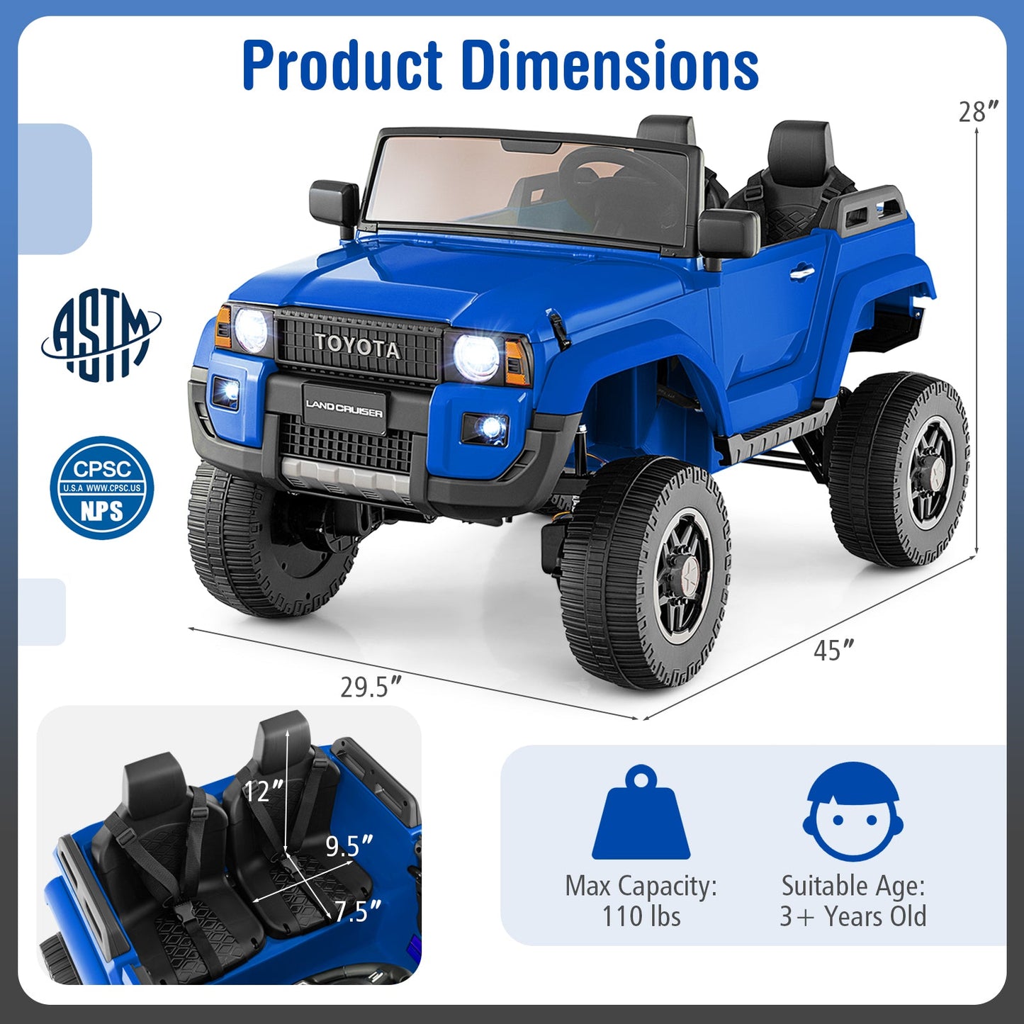 24V 2 Seater Ride on Car 4WD/2WD Switchable for Kids with Remote for Ages 3+