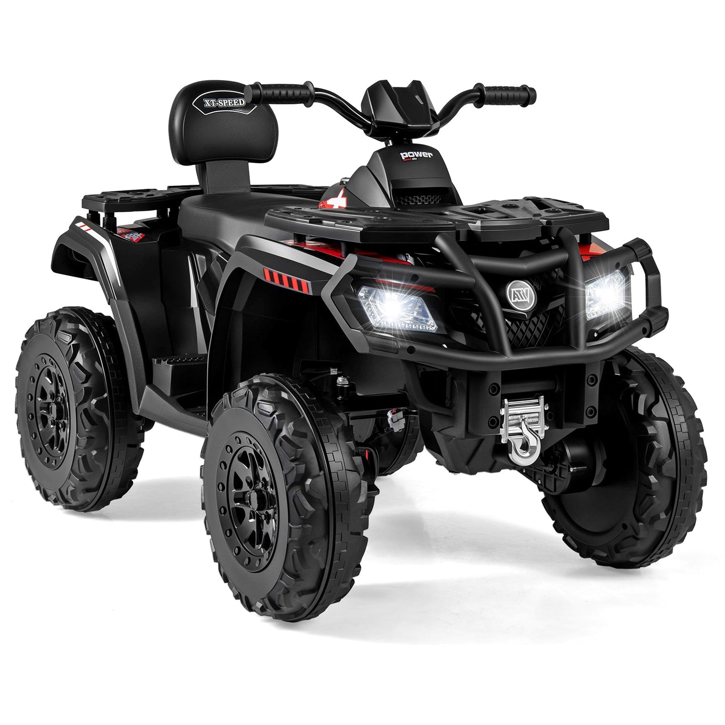 24V Kids ATV 2-Seater with 4 Motors with LED Lights and Music