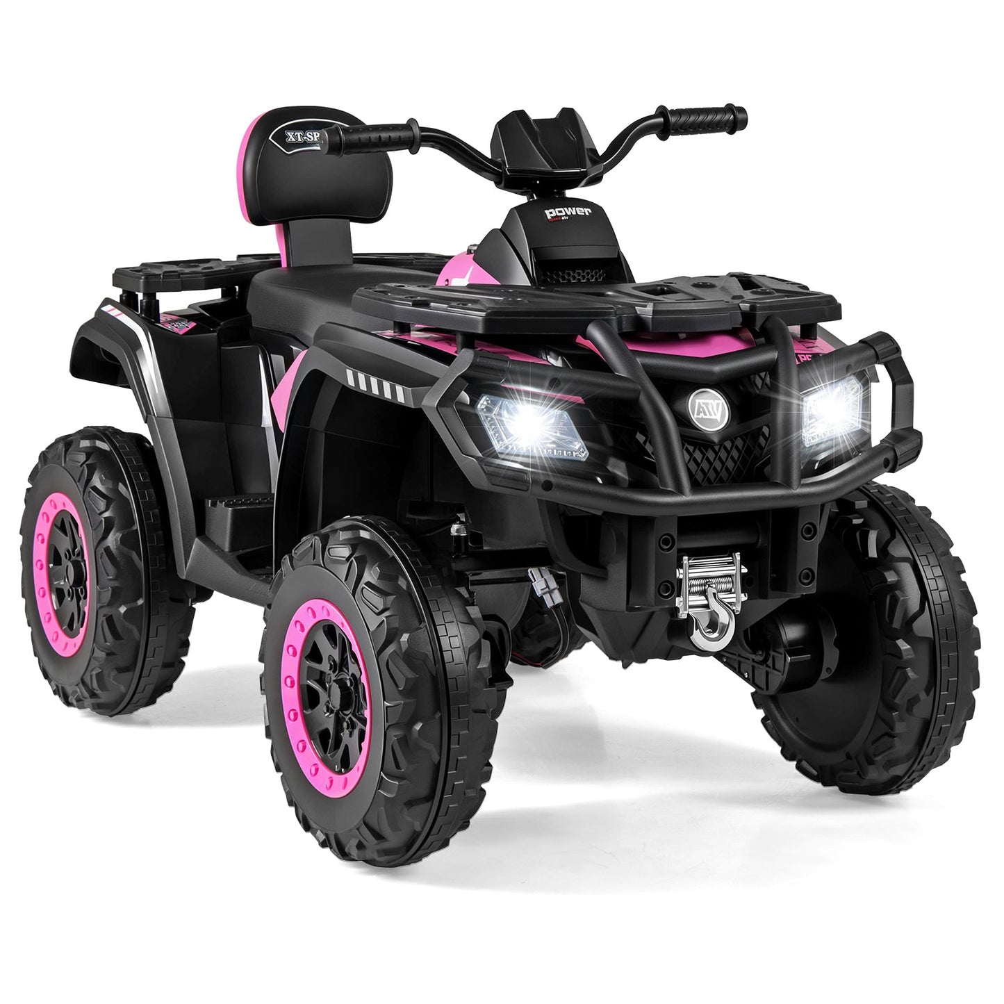 24V Kids ATV 2-Seater with 4 Motors with LED Lights and Music