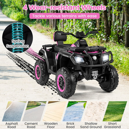 24V Kids ATV 2-Seater with 4 Motors with LED Lights and Music