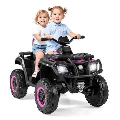 24V Kids ATV 2-Seater with 4 Motors with LED Lights and Music