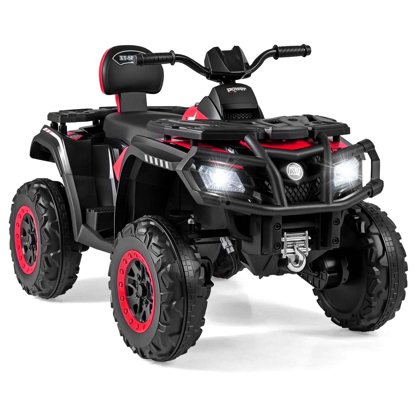 24V Kids ATV 2-Seater with 4 Motors with LED Lights and Music