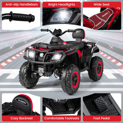 24V Kids ATV 2-Seater with 4 Motors with LED Lights and Music