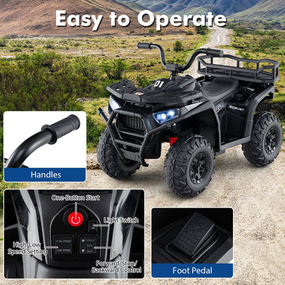 24V Kids Ride on Electric ATV Quad Car with Realistic Sounds and LED Lights