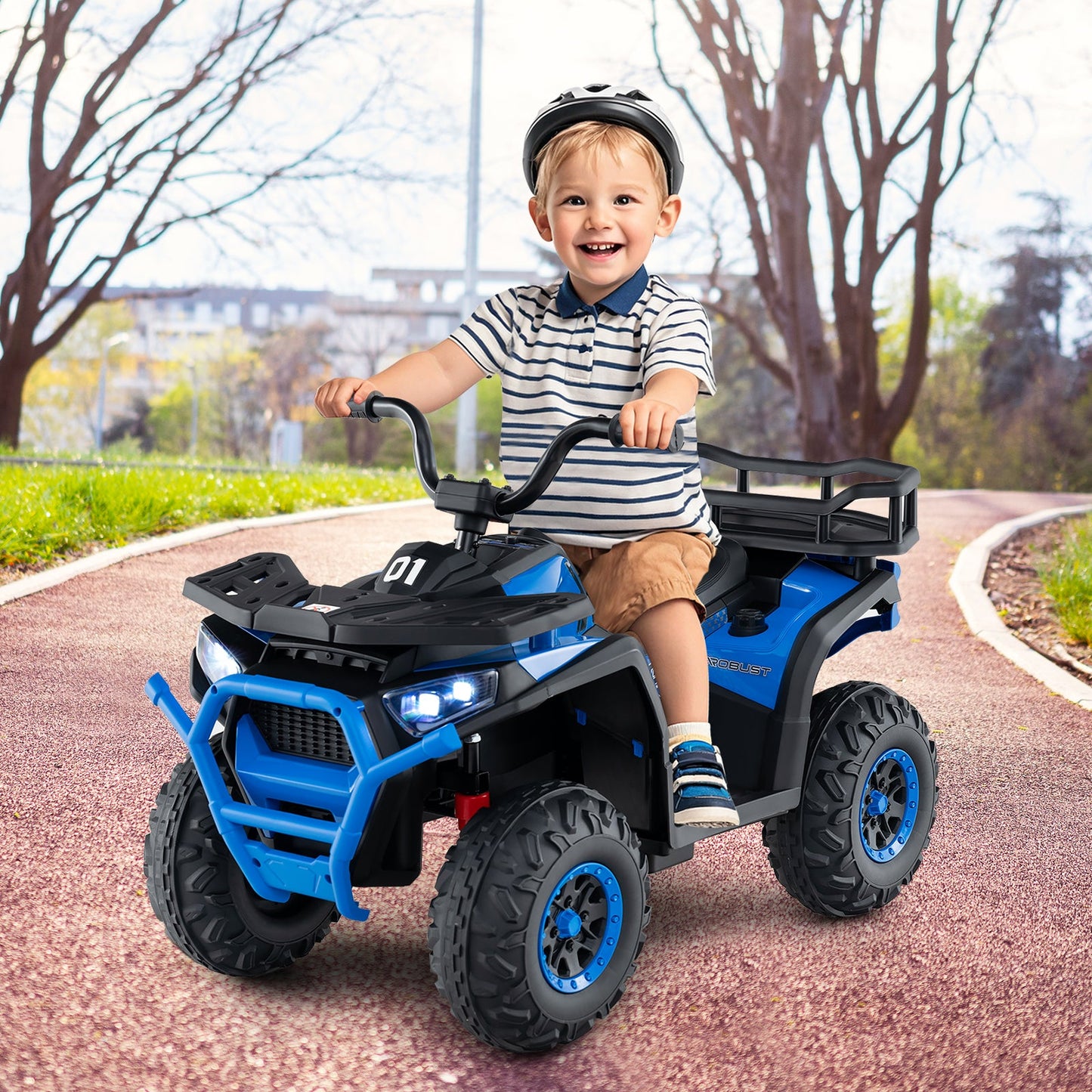 24V Kids Ride on Electric ATV Quad Car with Realistic Sounds and LED Lights
