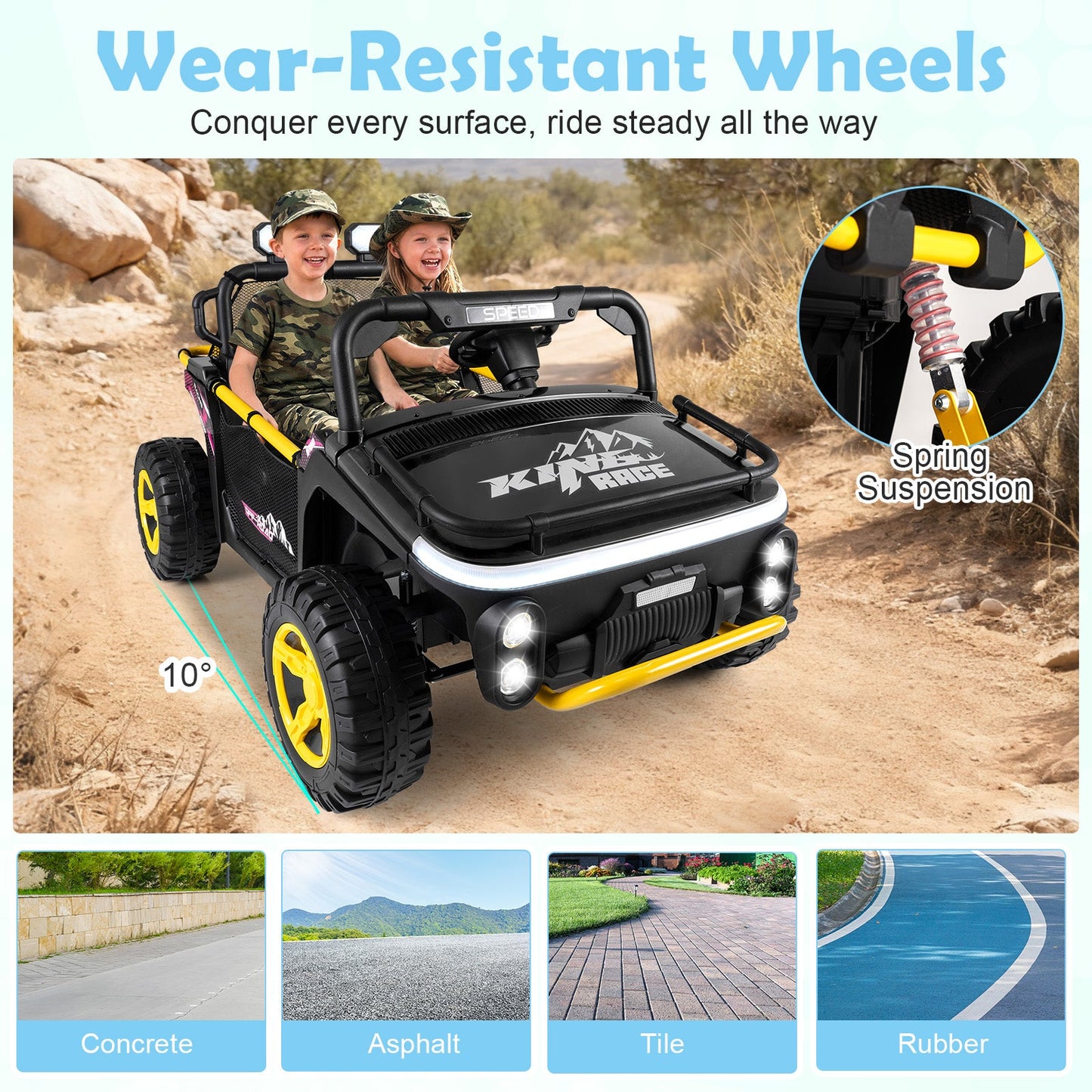 24V Ride on Toy for Kids 2 Seater Ride on Truck Car with Horn Music Story