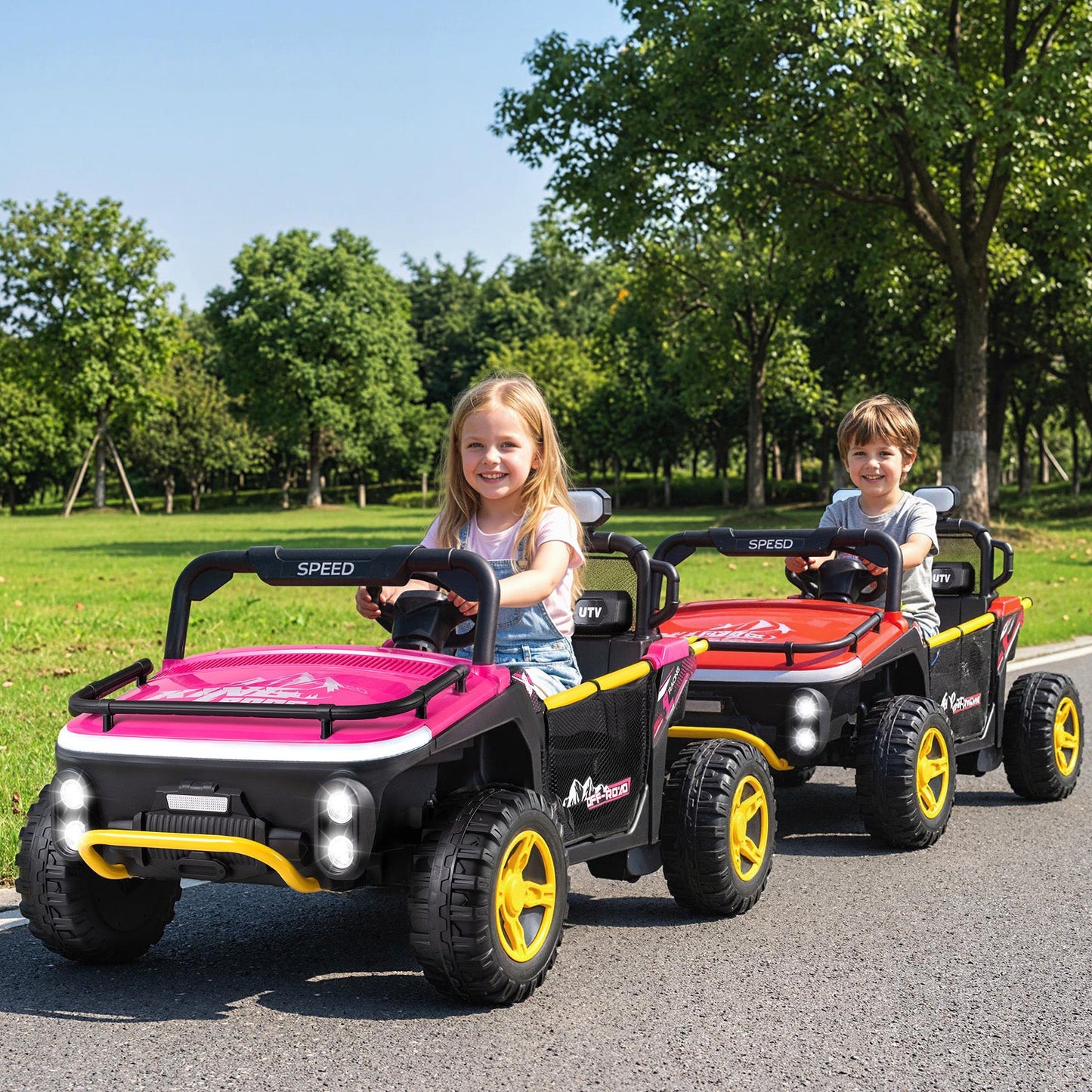 24V Ride on Toy for Kids 2 Seater Ride on Truck Car with Horn Music Story